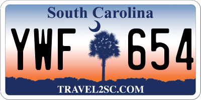 SC license plate YWF654