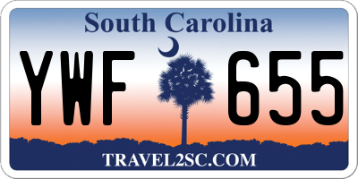 SC license plate YWF655