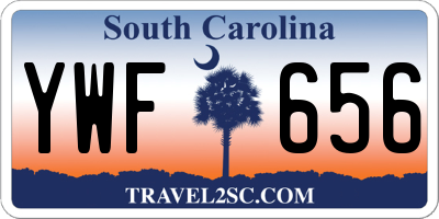 SC license plate YWF656