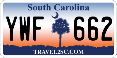 SC license plate YWF662