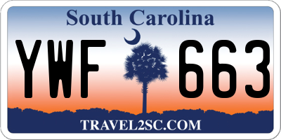 SC license plate YWF663