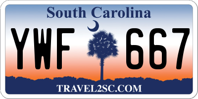SC license plate YWF667
