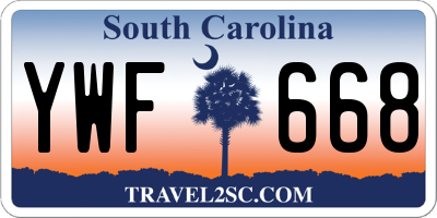 SC license plate YWF668
