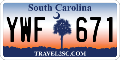 SC license plate YWF671