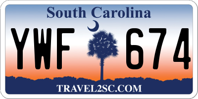 SC license plate YWF674