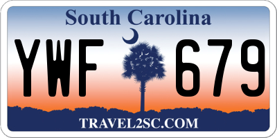 SC license plate YWF679