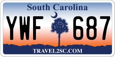 SC license plate YWF687