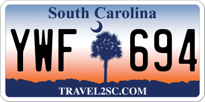 SC license plate YWF694