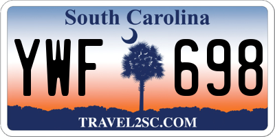 SC license plate YWF698