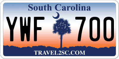 SC license plate YWF700
