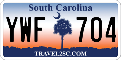SC license plate YWF704