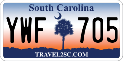 SC license plate YWF705