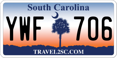 SC license plate YWF706