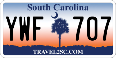 SC license plate YWF707