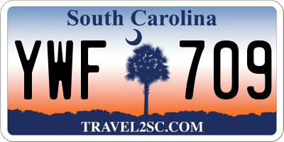 SC license plate YWF709