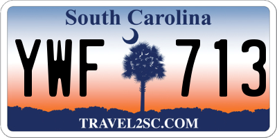 SC license plate YWF713