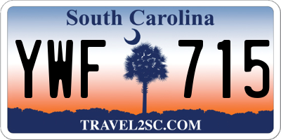 SC license plate YWF715