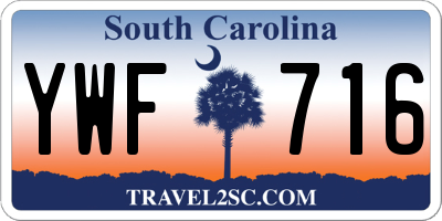 SC license plate YWF716