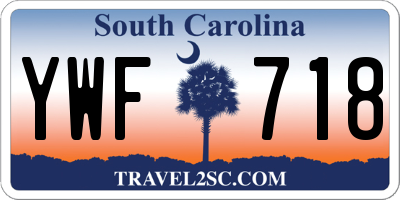 SC license plate YWF718