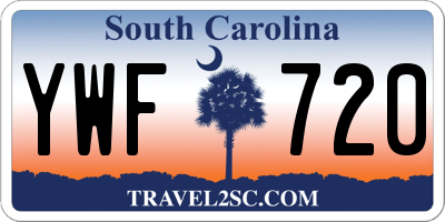 SC license plate YWF720