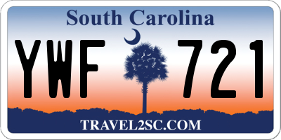 SC license plate YWF721