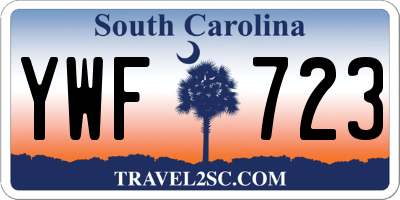 SC license plate YWF723