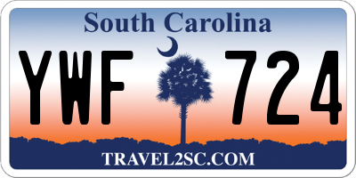 SC license plate YWF724
