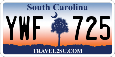 SC license plate YWF725