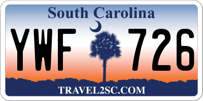 SC license plate YWF726