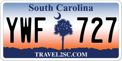 SC license plate YWF727