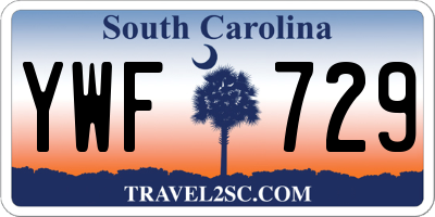 SC license plate YWF729