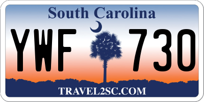 SC license plate YWF730