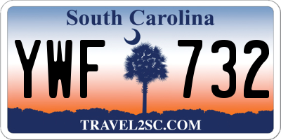 SC license plate YWF732