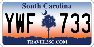 SC license plate YWF733