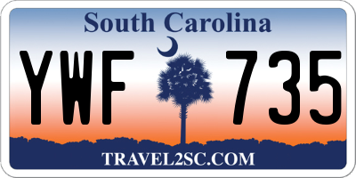 SC license plate YWF735