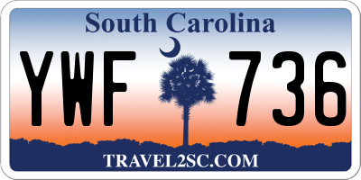 SC license plate YWF736