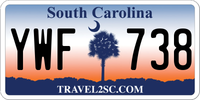 SC license plate YWF738