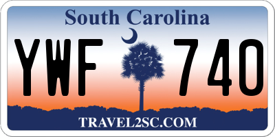 SC license plate YWF740