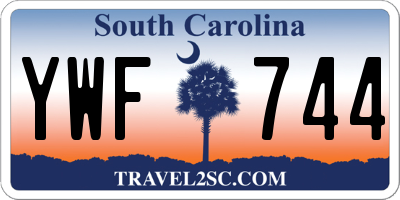 SC license plate YWF744
