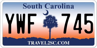 SC license plate YWF745