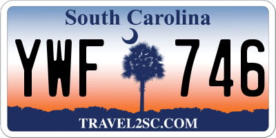 SC license plate YWF746