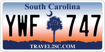 SC license plate YWF747