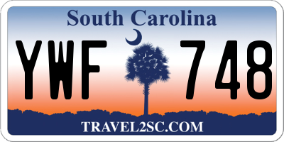 SC license plate YWF748