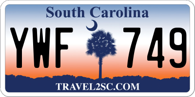 SC license plate YWF749