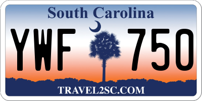 SC license plate YWF750