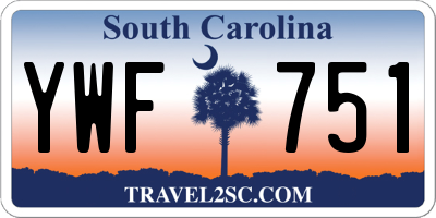 SC license plate YWF751