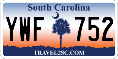 SC license plate YWF752