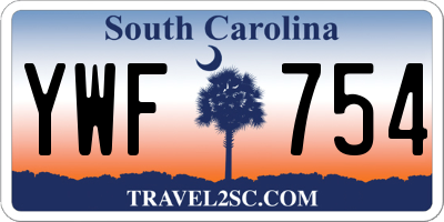 SC license plate YWF754