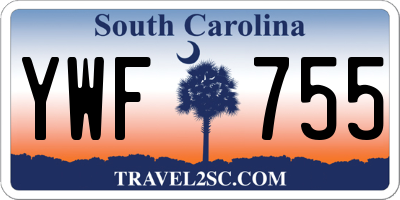 SC license plate YWF755