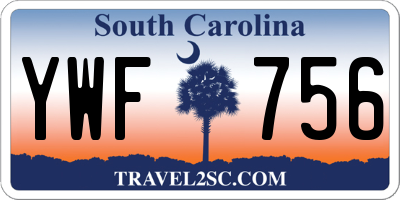 SC license plate YWF756